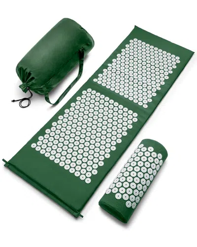 Sorbus Large Sivan Acupressure Mat And Pillow Set In Green