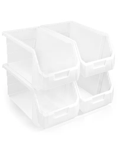 Sorbus Large Stackable Garage Storage Bins - Set Of 4 In Multi