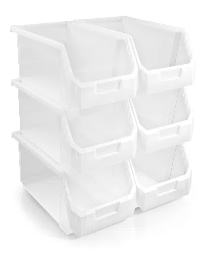 Sorbus Large Stackable Garage Storage Bins - Set Of 6 In Animal Print