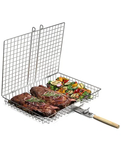 Sorbus Large Stainless Steel Grilling Basket In Silver