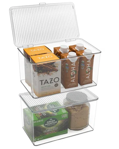 Sorbus Large Storage Bins Set For Fridge With Lids In Nocolor