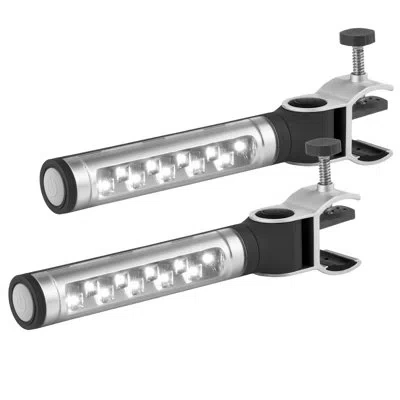 Sorbus Led Concepts 2 Pack Bright Led Lights-360 Degree Clamping Grill Light, Weather Resistant, Task Light In Stainless Steel