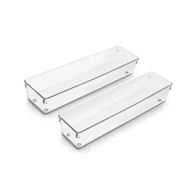 Sorbus Long Clear Drawer Organizer 2 Pack