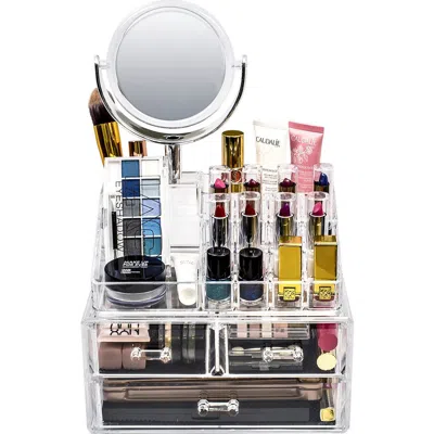 Sorbus Makeup Storage Organizer With Magnifying Mirror In Clear