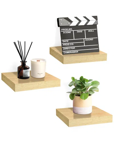 Sorbus Maple Wood Square Mounted Display Ledge In Multi