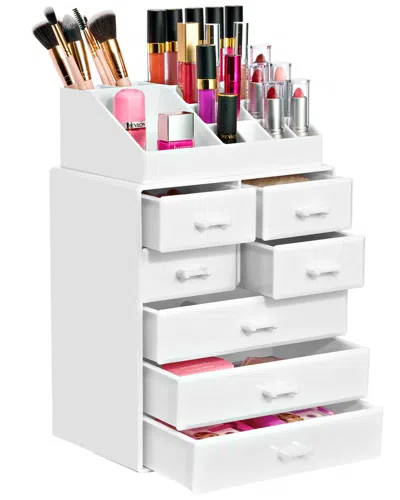 Sorbus Medium 7 Drawer Makeup Organizer Case In White