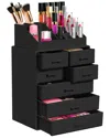 Sorbus Medium 7 Drawer Makeup Organizer Case In Black