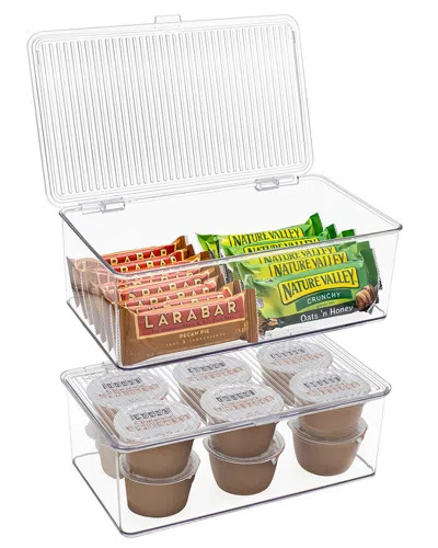 Sorbus Medium Fridge Storage Bins With Hinged Lids In Multi