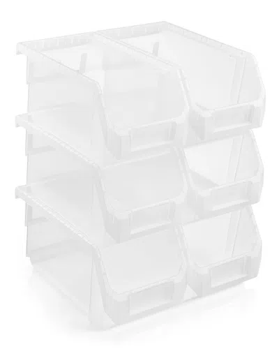 Sorbus Medium Stackable Garage Storage Bin - Set Of 6 In Multi