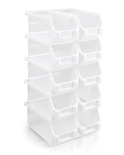 Sorbus Medium Stackable Garage Storage Bins - Set Of 10 In Multi