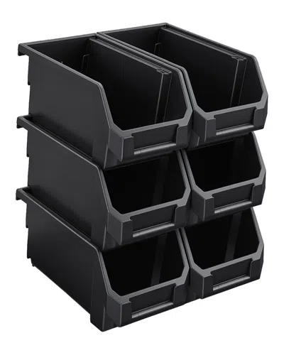 Sorbus Medium Stackable Garage Storage Bins - Set Of 6 In Multi
