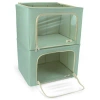 Sorbus Medium Storage Box Foldable With Window & Handles In Teal In Teal