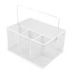 Sorbus Mesh Multi-purpose Flatware Caddy With Handle In White
