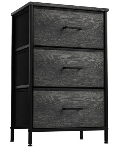 Sorbus Nightstand Dresser With 3 Faux Wood Drawers In Grey