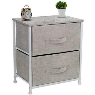 Sorbus Nightstand With 2 Drawers In Gray