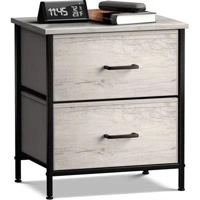 Sorbus Nightstand With 2 Drawers In Rustic In Beige