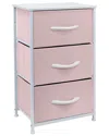 Sorbus Nightstand With 3 Drawers Pink In Pink
