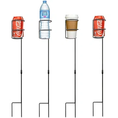 Sorbus Outdoor Beverage Drink Holder Stakes In Black