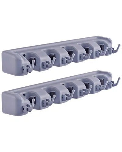 Sorbus Pack Of 2 Broom/mop Wall Mounted Storage Organizers In Blue