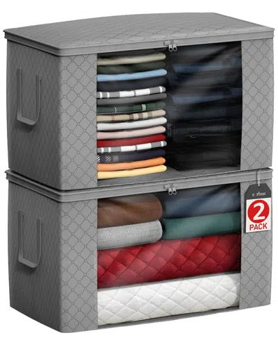 Sorbus Pack Of 2 Foldable Storage Bag Organizers In Gray