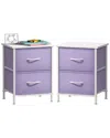 Sorbus Pack Of 2 Nightstands With 2 Drawers In Purple