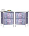 Sorbus Pack Of 2 Nightstands With 2 Drawers In Purple