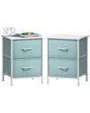 Sorbus Pack Of 2 Nightstands With 2 Drawers In Blue