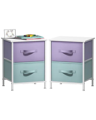 Sorbus Pack Of 2 Nightstands With 2 Drawers In Multi