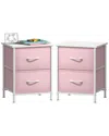 Sorbus Pack Of 2 Nightstands With 2 Drawers In Pink