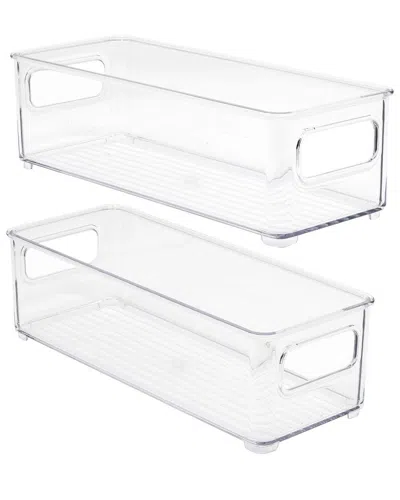 Sorbus Pack Of 2 Small Plastic Storage Bins In Clear