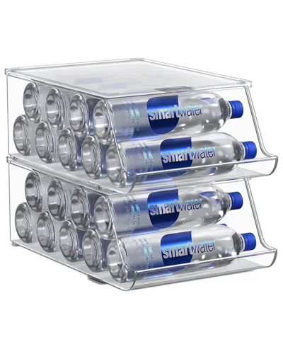 Sorbus Pack Of 2 Stackable Water Bottle Organizers In Transparent
