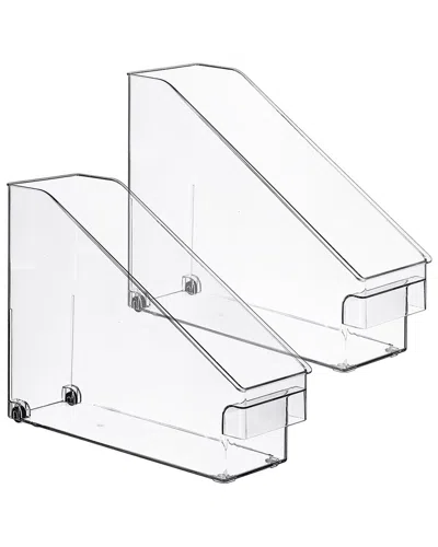 Sorbus Pack Of 2 Tall Roll Out Fridge Caddies With Wheels In Transparent