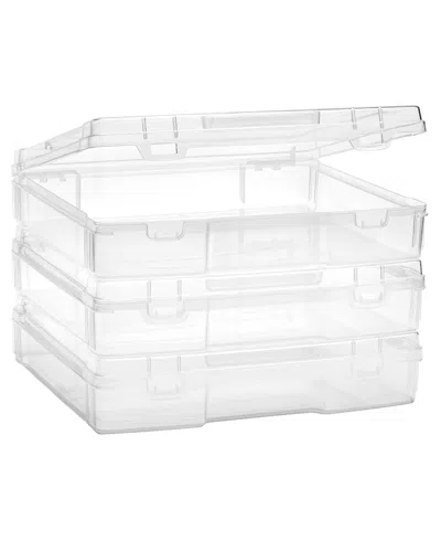 Sorbus Pack Of 3 Thick Project Cases In Transparent