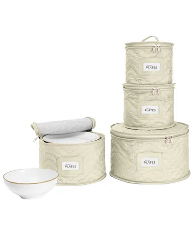 Sorbus Pack Of 4 China Storage Containers In Neutral