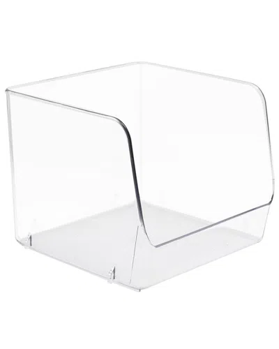 Sorbus Pack Of 4 Clear Square Open Storage Bins In White