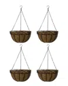 Sorbus Pack Of 4 Hanging Planter Baskets In Black