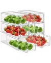 Sorbus Pack Of 6 Clear Stackable Refrigerator Drawers In Multi