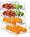 Sorbus Pack Of 6 Clear Stackable Small/med Refrigerator Drawers In Multi