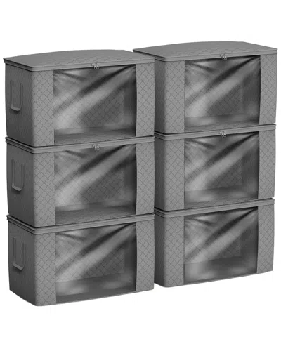 Sorbus Pack Of 6 Foldable Storage Bag Organizers In Gray