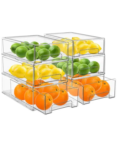 Sorbus Pack Of 6 Medium Fridge Drawers In Transparent