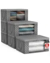 Sorbus Pack Of 6 Storage Organize Bags In Gray