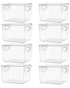 Sorbus Pack Of 8 Medium Plastic Storage Bins In Clear