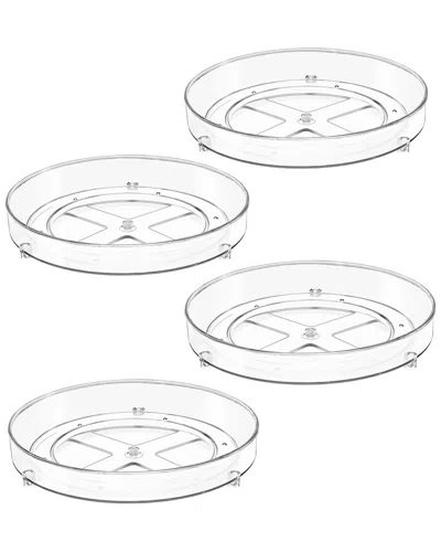 Sorbus Pack Of Four 9in Flat Clear Lazy Susan Organizers