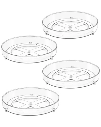 Sorbus Pack Of Four 9in Flat Clear Lazy Susan Organizers In Clear