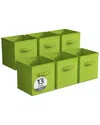 Sorbus Pack Of Six 13in Large Storage Bins In Green