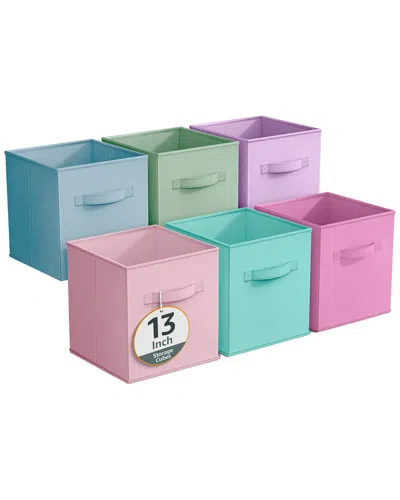 Sorbus Pack Of Six 13in Large Storage Bins In Multi