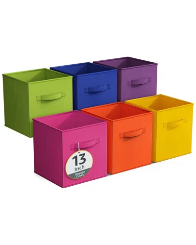 Sorbus Pack Of Six 13in Large Storage Bins In Multi