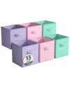 Sorbus Pack Of Six 13in Large Storage Bins In Pink