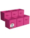 Sorbus Pack Of Six 13in Large Storage Bins In Pink