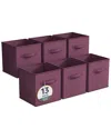 Sorbus Pack Of Six 13in Large Storage Bins In Purple